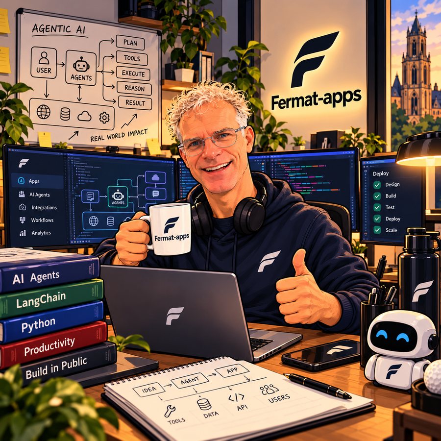 Jorgen Boukens aan zijn Fermat-apps AI-werkplek